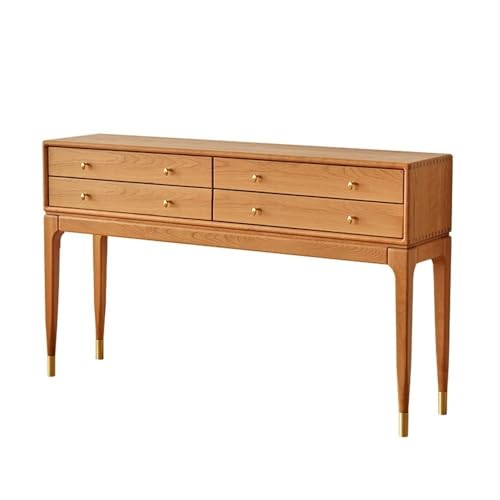 XUEQIZHENG Eingangsbereich Tisch Home Decor, Mid-Century Modern Konsolentisch aus Kirschholz mit 4 Schubladen for Eingangsbereich und Wohnzimmer(L) von XUEQIZHENG