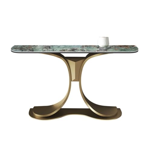 XUEQIZHENG Eingangsbereich Tisch Home Decor, Moderner Konsolentisch mit Marmorplatte und Stahlfuß for den Eingangsbereich(Gold) von XUEQIZHENG