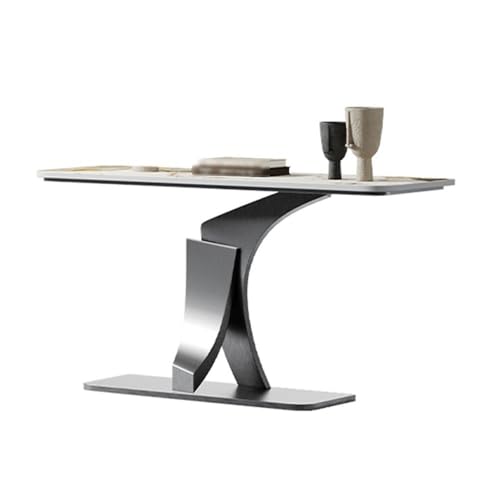 XUEQIZHENG Eingangsbereich Tisch Home Decor, Moderner schmaler Konsolentisch 33,47" Kunstmarmor Flur-Eingangstisch(Black,L) von XUEQIZHENG
