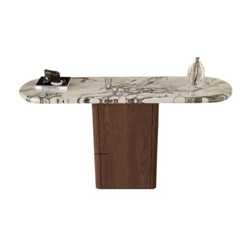 XUEQIZHENG Eingangsbereich Tisch Home Decor, Moderner schmaler Konsolentisch mit Kunstmarmorplatte, 47,24 Zoll, Akzenttisch aus Holz von XUEQIZHENG