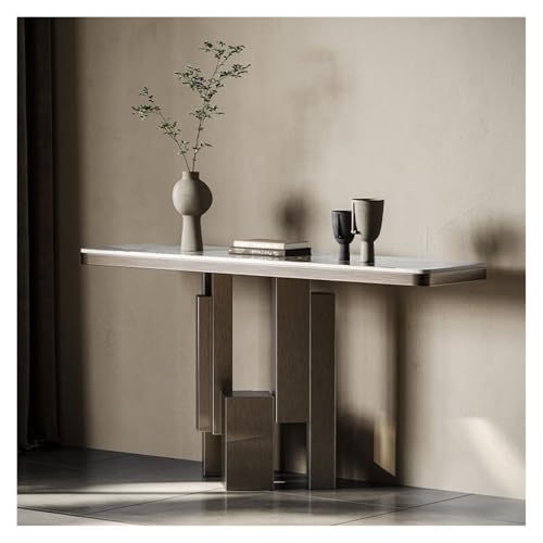 XUEQIZHENG Eingangsbereich Tisch Home Decor, Weißer Kunstmarmor-Konsolentisch, Eingangsbereich, Sofatisch for Wohnzimmer und Schlafzimmer(L) von XUEQIZHENG