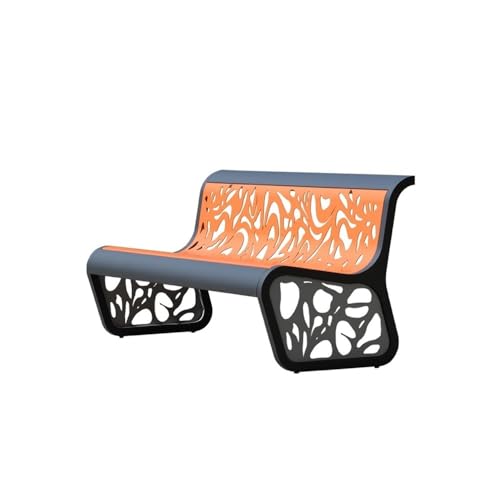 XUEQIZHENG Gartenbank im Freien, Edelstahl-Gartenstuhl - Parkbank mit Rückenlehne, langlebiger Gartensitz(180cm) von XUEQIZHENG