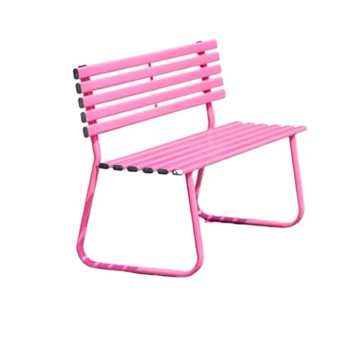 XUEQIZHENG Gartenbank im Freien, Outdoor Bank Park Stuhl Doppel Terrasse Freizeit Sitzgelegenheiten(Pink,L) von XUEQIZHENG
