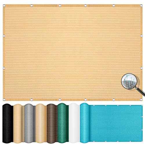 Beschattungsnetz inkl Befestigungsseile 3 x 6 m, 98% UV Schutz, Reißfest Wetterfest, Markisenstoff Sonnensegel, Mehrzweck-Schattennetz, für Balkon Garten, Creme Farben Beschattungsnetz inkl Befestigungsseile 3 x 6 m, 98% UV Schutz, Reißfest Wetterfest, Markisenstoff Sonnensegel, Mehrzweck-Schattennetz, für Balkon Garten, Creme Farben von XUEQXUE