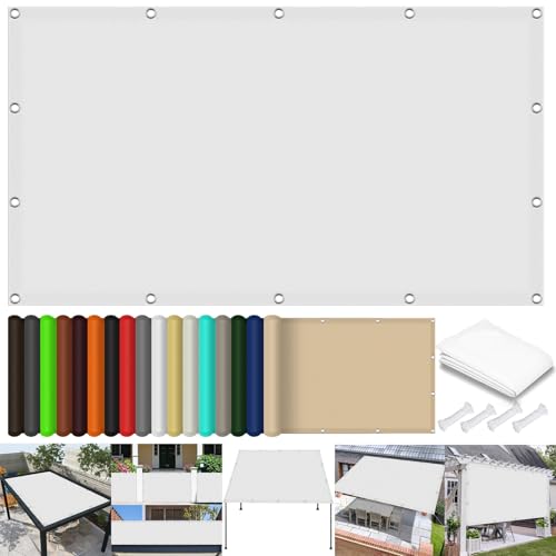 Rechteckig Sonnensegel 320 x 400 cm,98% Uv Schutz Reißfest Wetterfest, Wasserdicht, Langlebiges, Wasserdicht Sonnenschutz Sunsegel,Für Balkon Garten, Weiß Rechteckig Sonnensegel 320 x 400 cm,98% Uv Schutz Reißfest Wetterfest, Wasserdicht, Langlebiges, Wasserdicht Sonnenschutz Sunsegel,Für Balkon Garten, Weiß von XUEQXUE