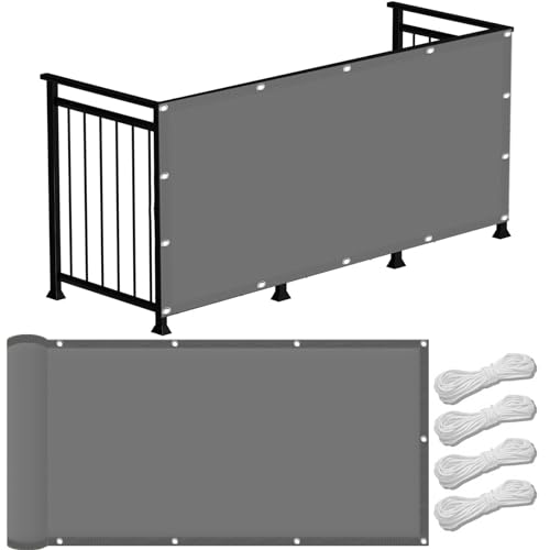 Segeltuch mit Ösen im Viele Größe Und Farben 390 x 390 cm,Sonnenschutz 98% Uv Schutz Windschutz Reißfest Wetterfest, Sonnensegel Sonnenschutz Sonnendach,Für Balkon Garten, Hellgrau von XUEQXUE