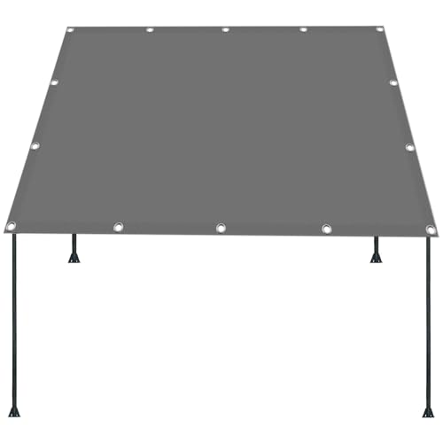 Sonnenschirm Segel Sonnenschutz Netz 190 x 230 cm,(Nach Mass) Markisenstoff 98% Uv Schutz Wasserabweisend, Wasserdicht Sonnenschutz Sunsegel,Für Balkon Garten, Hellgrau von XUEQXUE
