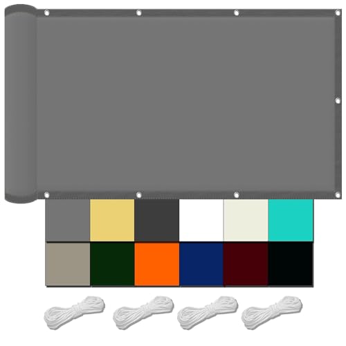 Sonnenschutz Beschattungsnetz 200 x 200 cm,Premium PES Polyester Wasserabweisend Imprägniert Rechteck, Wasserundurchlässiges Sichtschutz,Für Balkon Garten, Hellgrau Sonnenschutz Beschattungsnetz 200 x 200 cm,Premium PES Polyester Wasserabweisend Imprägniert Rechteck, Wasserundurchlässiges Sichtschutz,Für Balkon Garten, Hellgrau von XUEQXUE