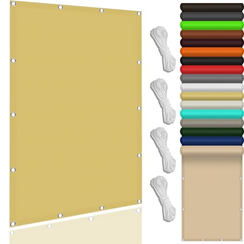 Sonnenschutz Markise 350 x 400 cm,Sonnenschutz 98% Uv Schutz Windschutz Reißfest Wetterfest, Sonnensegel Rechteckig Quadratisch,Für Balkon Garten, Creme Farben Sonnenschutz Markise 350 x 400 cm,Sonnenschutz 98% Uv Schutz Windschutz Reißfest Wetterfest, Sonnensegel Rechteckig Quadratisch,Für Balkon Garten, Creme Farben von XUEQXUE