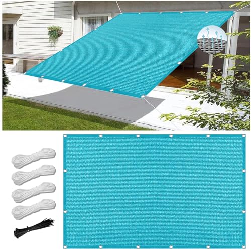 Sonnensegel Atmungsaktiv Rechteckig mit Ösen 140 x 250 cm, HDPE Wetterbeständig Atmungsaktiv, Schattiernetz Sonnensegel Balkon Sichtschutz, Sonnensegel Beschattung, für Balkon Garten, Himmelblau Sonnensegel Atmungsaktiv Rechteckig mit Ösen 140 x 250 cm, HDPE Wetterbeständig Atmungsaktiv, Schattiernetz Sonnensegel Balkon Sichtschutz, Sonnensegel Beschattung, für Balkon Garten, Himmelblau von XUEQXUE