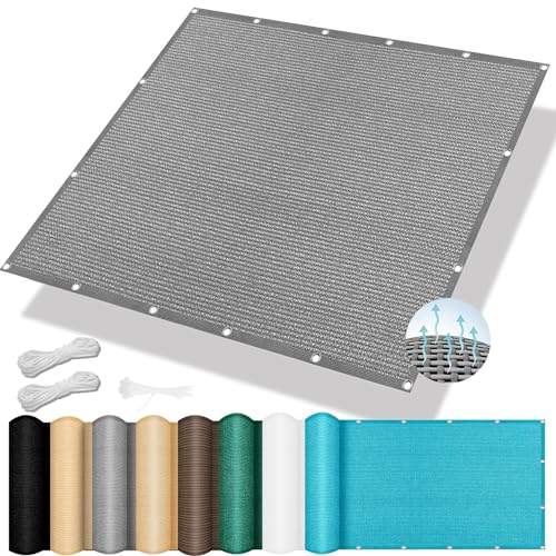 Sonnensegel Atmungsaktiv Rechteckig mit Ösen 300 x 300 cm, Windschutz Reißfest Wetterfest, Schattiernetz Sonnensegel Balkon Sichtschutz, Schutztuch Sonnensegel, für Garten Balkon, Hellgrau Sonnensegel Atmungsaktiv Rechteckig mit Ösen 300 x 300 cm, Windschutz Reißfest Wetterfest, Schattiernetz Sonnensegel Balkon Sichtschutz, Schutztuch Sonnensegel, für Garten Balkon, Hellgrau von XUEQXUE