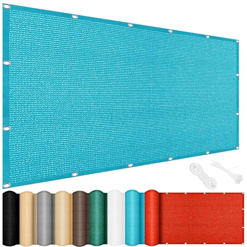 Sonnensegel Nach Maß mit Ösen 200 x 400 cm, 98% UV Schutz, Reißfest Wetterfest, Sonnensegel Rechteckig Segel Baldachin, Sun Segel Sonnensegel, für Garten Balkon, Himmelblau von XUEQXUE