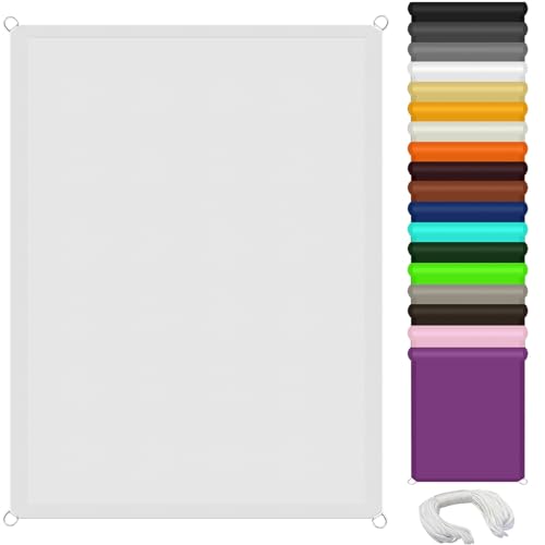 Sonnensegel Nach Maß mit Ösen 4 x 4 m 98% UV Schutz Premium PES Polyester Reißfest Wetterfest Sonnensegel Gerade Kante Wasserdicht für Garten Terrasse Balkon, Weiß Sonnensegel Nach Maß mit Ösen 4 x 4 m 98% UV Schutz Premium PES Polyester Reißfest Wetterfest Sonnensegel Gerade Kante Wasserdicht für Garten Terrasse Balkon, Weiß von XUEQXUE