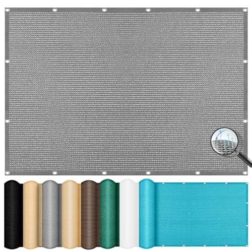 Sonnensegel Rechteckig 2.6 x 3 m, 98% Uv-Schutz,Atmungsaktiv,Isolierung, Sonnensegel Sonnenschutz Windschutz, Garten-Sonnenschutznetz, für Garten Balkon, Hellgrau von XUEQXUE