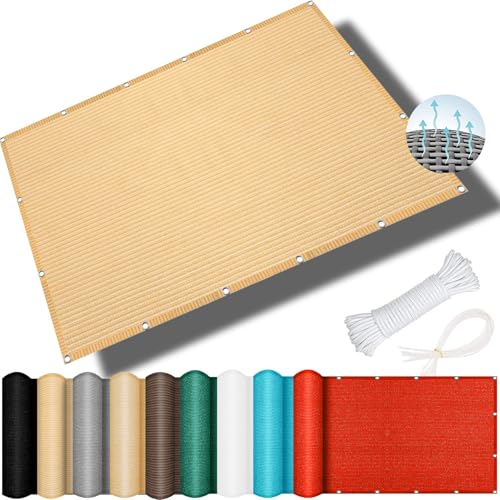 Sonnensegel Rechteckig 250 x 650 cm, HDPE Wetterbeständig Atmungsaktiv, Sonnensegel Nach Mass mit Ösen, Sonnensegel Shade Sails, für Balkon Garten, Creme Farben Sonnensegel Rechteckig 250 x 650 cm, HDPE Wetterbeständig Atmungsaktiv, Sonnensegel Nach Mass mit Ösen, Sonnensegel Shade Sails, für Balkon Garten, Creme Farben von XUEQXUE