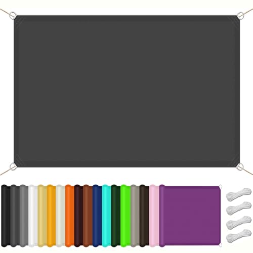 Sonnensegel Rechteckig 300 x 350 cm,Schattentuch D-Ring im Viele Größe Und Farben Schattiernetz, Sonnensegel Sonnenschutz Sonnendach,Für Balkon Terrasse Garten, Dunkelgrau von XUEQXUE