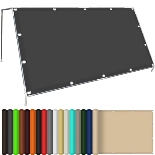 Sonnensegel Sonnenschutz Baldachin 320 x 320 cm,98% Uv Schutz Reißfest Wetterfest, Wasserdicht, Langlebiges, Sonnensegel Wasserabweisend Rechteckig,Für Balkon Garten, Dunkelgrau von XUEQXUE