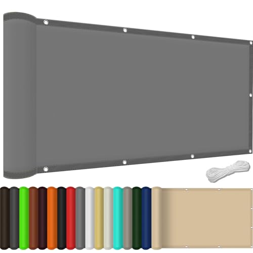 Sonnensegel Sonnenschutz Windschutz 75 x 400 cm,98% Uv Schutz Reißfest Wetterfest, Wasserdicht, Langlebiges, Windschutz Markisenstoff Balkon Sichtschutz,Für Balkon Garten, Hellgrau Sonnensegel Sonnenschutz Windschutz 75 x 400 cm,98% Uv Schutz Reißfest Wetterfest, Wasserdicht, Langlebiges, Windschutz Markisenstoff Balkon Sichtschutz,Für Balkon Garten, Hellgrau von XUEQXUE