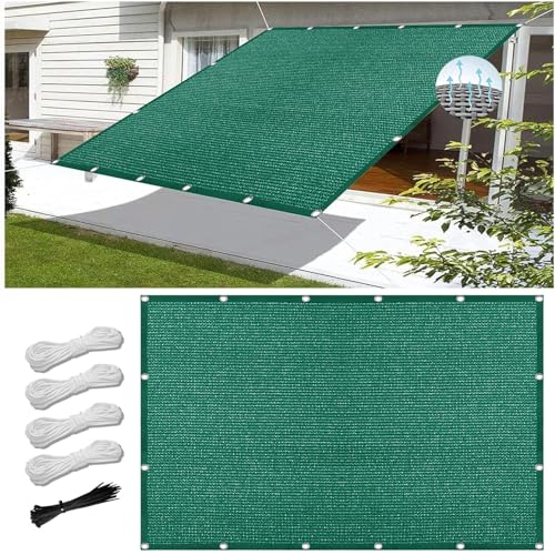 Sonnensegel Sonnenschutz inkl Befestigungsseile 220 x 220 cm, HDPE Wetterbeständig Atmungsaktiv, Sonnenschirm Segel Sonnenschutz Netz, Garten-Sonnenschutznetz, für Balkon Garten, Dunkelgrün Sonnensegel Sonnenschutz inkl Befestigungsseile 220 x 220 cm, HDPE Wetterbeständig Atmungsaktiv, Sonnenschirm Segel Sonnenschutz Netz, Garten-Sonnenschutznetz, für Balkon Garten, Dunkelgrün von XUEQXUE