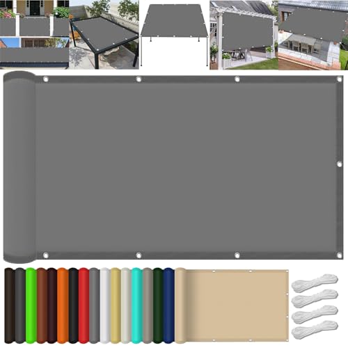 Sonnensegel Sonnenschutz inkl Befestigungsseile 250 x 640 cm,Premium PES Polyester Wasserabweisend Imprägniert Rechteck, Sonnensegel-Rechteckig für Balkon,Für Balkon Garten, Hellgrau Sonnensegel Sonnenschutz inkl Befestigungsseile 250 x 640 cm,Premium PES Polyester Wasserabweisend Imprägniert Rechteck, Sonnensegel-Rechteckig für Balkon,Für Balkon Garten, Hellgrau von XUEQXUE