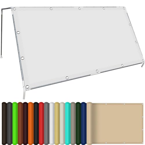 Sonnensegel Wasserdicht 270 x 650 cm,(Nach Mass) Markisenstoff 98% Uv Schutz Wasserabweisend, Sonnensegel Quadrat Schutztuch,Für Terrasse Garten, Weiß von XUEQXUE