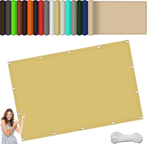Sonnensegel Wasserdicht Rechteckig mit Ösen 115 x 360 cm,Premium PES Polyester Wasserabweisend Imprägniert Rechteck, Parasol Sonnenschirm Rechteckig,Für Terrasse Garten, Creme Farben Sonnensegel Wasserdicht Rechteckig mit Ösen 115 x 360 cm,Premium PES Polyester Wasserabweisend Imprägniert Rechteck, Parasol Sonnenschirm Rechteckig,Für Terrasse Garten, Creme Farben von XUEQXUE