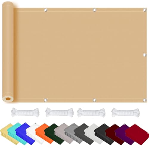 Sonnensegel Wasserdicht Sonnenschutz 380 x 400 cm, PES Polyester, Sonnenschutz 98% Uv Schutz, Reißfest Wetterfest, Sonnenschutz Netz Rechteckig, für Garten Balkon, Creme Farben Sonnensegel Wasserdicht Sonnenschutz 380 x 400 cm, PES Polyester, Sonnenschutz 98% Uv Schutz, Reißfest Wetterfest, Sonnenschutz Netz Rechteckig, für Garten Balkon, Creme Farben von XUEQXUE