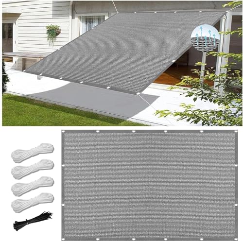 Sonnensegel inkl Befestigungsseile 360 x 360 cm, 98% UV Schutz, Reißfest Wetterfest, Sonnenschirm Segel Sonnenschutz Netz, Garten-Sonnenschutznetz, für Balkon Garten, Hellgrau Sonnensegel inkl Befestigungsseile 360 x 360 cm, 98% UV Schutz, Reißfest Wetterfest, Sonnenschirm Segel Sonnenschutz Netz, Garten-Sonnenschutznetz, für Balkon Garten, Hellgrau von XUEQXUE