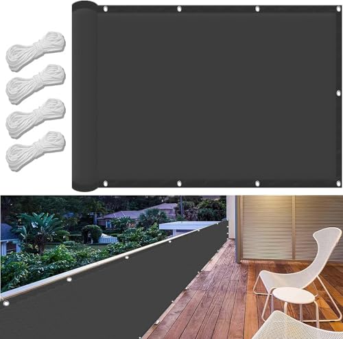 Sonnensegel mit Öse 70 x 320 cm,Sonnenschutz 98% Uv Schutz Windschutz Reißfest Wetterfest, Balkonbespannung Sichtschutz Sichtschutz,Für Balkon Garten, Dunkelgrau Sonnensegel mit Öse 70 x 320 cm,Sonnenschutz 98% Uv Schutz Windschutz Reißfest Wetterfest, Balkonbespannung Sichtschutz Sichtschutz,Für Balkon Garten, Dunkelgrau von XUEQXUE