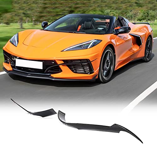 XUETAO Echte Kohlefaser Frontstoßstangensplitter für Chevrolet Corvette C8 2020-2021 vordere Stoßstange Canards vordere Stoßstangen von XUETAO