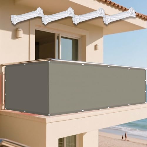 Sonnenschutz Sonnensegel 180 x 335 cm Rechteckig Wasserdicht 98% UV Schutz Beschattungsnetz Vielen Größen mit Spannseilen für Terrasse Garten, Taupe von XUEXIAOH