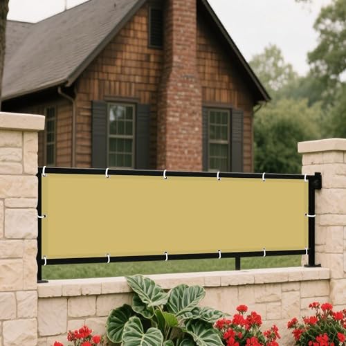 Sonnenschutz Sonnensegel 270 x 450 cm Rechteckig Wasserdicht 98% UV Schutz Schattenspender Leinwand mit Ösen Und Befestigungsseile für Patio Hinterhof Rasengarten, Sandgelb Sonnenschutz Sonnensegel 270 x 450 cm Rechteckig Wasserdicht 98% UV Schutz Schattenspender Leinwand mit Ösen Und Befestigungsseile für Patio Hinterhof Rasengarten, Sandgelb von XUEXIAOH