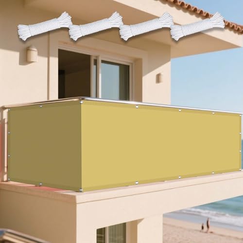 Sonnenschutz Sonnensegel 280 x 405 cm Rechteckig Wasserdicht 98% UV Schutz Beschattungsnetz Vielen Größen mit Spannseilen für Terrasse Garten, Sandgelb Sonnenschutz Sonnensegel 280 x 405 cm Rechteckig Wasserdicht 98% UV Schutz Beschattungsnetz Vielen Größen mit Spannseilen für Terrasse Garten, Sandgelb von XUEXIAOH