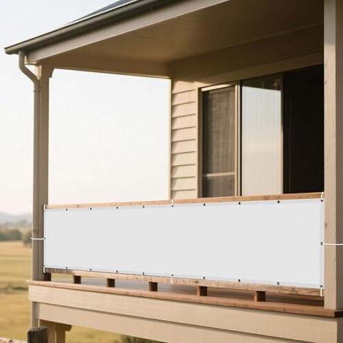 Sonnensegel 250 x 640 cm Rechteckig Wasserdicht 98% UV Schutz Balkon Regenschutz mit Ösen Seil PES Polyester UV Schutz Ohne Bohren für Garten Terrasse Balkon Schwimmbad, Weiß Sonnensegel 250 x 640 cm Rechteckig Wasserdicht 98% UV Schutz Balkon Regenschutz mit Ösen Seil PES Polyester UV Schutz Ohne Bohren für Garten Terrasse Balkon Schwimmbad, Weiß von XUEXIAOH