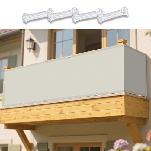 Sonnensegel Rechteckig 600 x 680 cm Rechteckig Wasserdicht 98% UV Schutz Balkon Regenschutz inkl Befestigungsseile für Balkon Camping Terrasse Pergola, Beige von XUEXIAOH