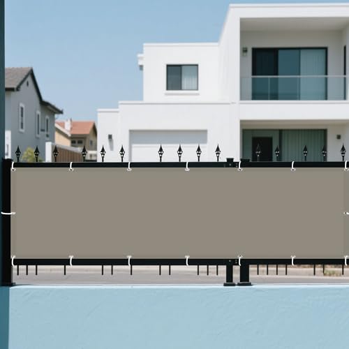 Sonnensegel Rechteckig Wasserdicht 130 x 140 cm Rechteckig Wasserdicht 98% UV Schutz Schattiernetz mit Ösen Reißfest Wetterfest UV Schutz Ohne Bohren für Balkon Terrasse, Taupe von XUEXIAOH