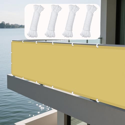 Sonnensegel Sonnenschutz 155 x 190 cm Rechteckig Wasserdicht 98% UV Schutz Pergola-Schattenspender Ersatz-Vordach mit Ösen Segeltuch 4 × 1.5 M Seile für Garten Terrasse, Creme Farben von XUEXIAOH