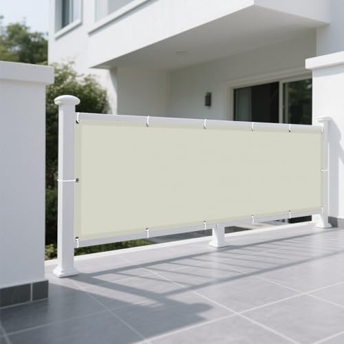 Sonnensegel Sonnenschutz 200 x 270 cm Rechteckig Wasserdicht 98% UV Schutz Sunprotect Professional Vielen Größen mit Spannseilen für Garten Terrasse Outdoor Camping, cremefarben von XUEXIAOH