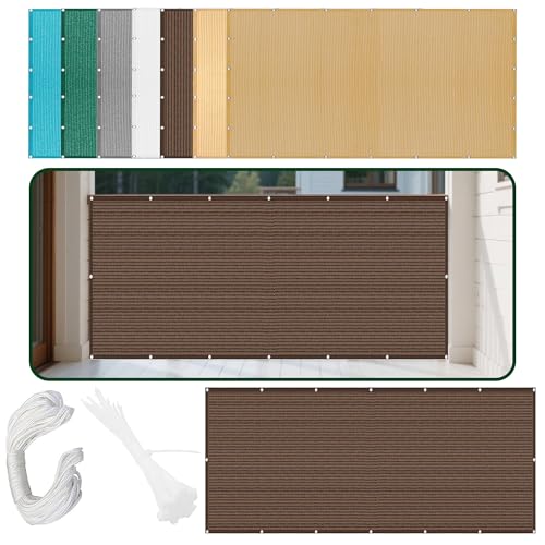 Sonnensegel Sonnenschutz Windschutz 440 x 473 cm Rechteckig Atmungsaktiv 98% UV Schutz Atmungsaktiv Rechteckig mit Ösen Und Befestigungsseile für Garten Camping, braun Sonnensegel Sonnenschutz Windschutz 440 x 473 cm Rechteckig Atmungsaktiv 98% UV Schutz Atmungsaktiv Rechteckig mit Ösen Und Befestigungsseile für Garten Camping, braun von XUEXIAOH