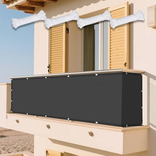 Sonnensegel Wasserabweisend 135 x 325 cm Rechteckig Wasserdicht Sonnenschutz Windschutz Rechteck Markisensegel Ohne Bohren mit Ösen Segeltuch für Garten Balkon & Terrasse, Dunkelgrau Sonnensegel Wasserabweisend 135 x 325 cm Rechteckig Wasserdicht Sonnenschutz Windschutz Rechteck Markisensegel Ohne Bohren mit Ösen Segeltuch für Garten Balkon & Terrasse, Dunkelgrau von XUEXIAOH