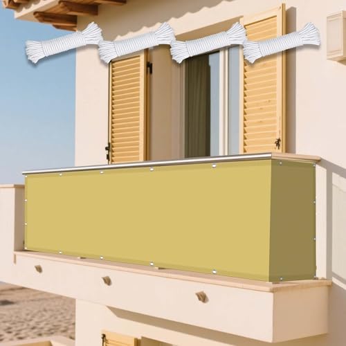 Sonnensegel Wasserabweisend 185 x 215 cm Rechteckig Wasserdicht Sonnenschutz Windschutz Rechteck Markisensegel Ohne Bohren mit Ösen Segeltuch für Garten Balkon & Terrasse, Sandgelb Sonnensegel Wasserabweisend 185 x 215 cm Rechteckig Wasserdicht Sonnenschutz Windschutz Rechteck Markisensegel Ohne Bohren mit Ösen Segeltuch für Garten Balkon & Terrasse, Sandgelb von XUEXIAOH