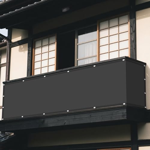 Sonnensegel Wasserdicht 200 x 450 cm Rechteckig Wasserdicht 98% UV Schutz Schattiernetz mit Spannseilen mit Ösen für Balkon Terrasse, Dunkelgrau Sonnensegel Wasserdicht 200 x 450 cm Rechteckig Wasserdicht 98% UV Schutz Schattiernetz mit Spannseilen mit Ösen für Balkon Terrasse, Dunkelgrau von XUEXIAOH