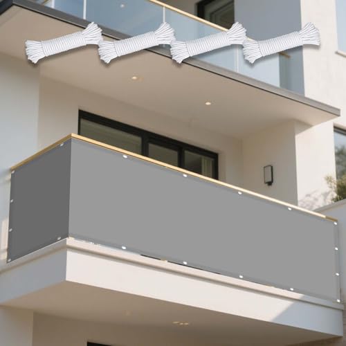 Sonnensegel Wasserdicht 440 x 700 cm Rechteckig Wasserdicht 98% UV Schutz Sunsail mit Ösen Und Befestigungsseile für Terrasse Garten, Hellgrau Sonnensegel Wasserdicht 440 x 700 cm Rechteckig Wasserdicht 98% UV Schutz Sunsail mit Ösen Und Befestigungsseile für Terrasse Garten, Hellgrau von XUEXIAOH