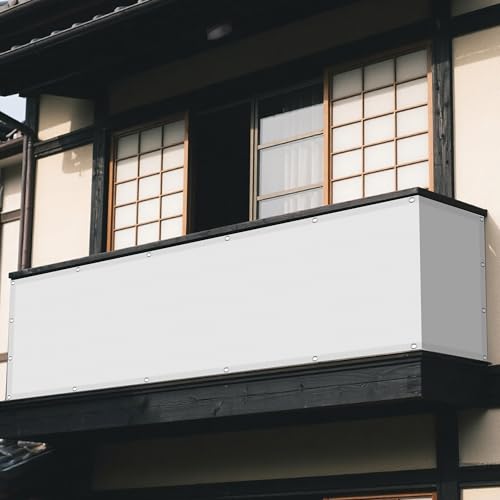 Sonnensegel Wasserdicht 500 x 550 cm Rechteckig Wasserdicht 98% UV Schutz Schattiernetz mit Spannseilen mit Ösen für Balkon Terrasse, Weiß Sonnensegel Wasserdicht 500 x 550 cm Rechteckig Wasserdicht 98% UV Schutz Schattiernetz mit Spannseilen mit Ösen für Balkon Terrasse, Weiß von XUEXIAOH