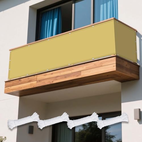 Sonnensegel Wasserdicht 75 x 120 cm Rechteckig Wasserdicht Sonnenschutz Windschutz Schattierungsnetz Sichtschutz Tarp inkl Befestigungsseile für Balkon Garten, Sandgelb Sonnensegel Wasserdicht 75 x 120 cm Rechteckig Wasserdicht Sonnenschutz Windschutz Schattierungsnetz Sichtschutz Tarp inkl Befestigungsseile für Balkon Garten, Sandgelb von XUEXIAOH