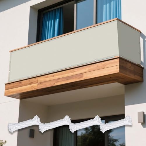 Sonnensegel Wasserdicht 90 x 310 cm Rechteckig Wasserdicht Sonnenschutz Windschutz Schattierungsnetz Sichtschutz Tarp inkl Befestigungsseile für Balkon Garten, cremefarben Sonnensegel Wasserdicht 90 x 310 cm Rechteckig Wasserdicht Sonnenschutz Windschutz Schattierungsnetz Sichtschutz Tarp inkl Befestigungsseile für Balkon Garten, cremefarben von XUEXIAOH
