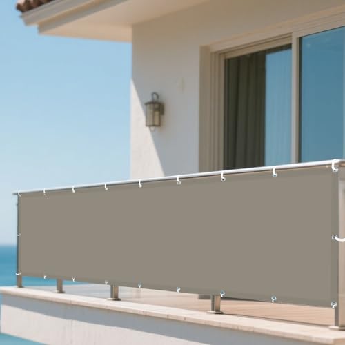 Sonnensegel Wasserdicht Nach Maß 180 x 290 cm Rechteckig Wasserdicht Sonnenschutz Windschutz Schattentuch mit Spannseilen mit Ösen für Draußen Patio Terrasse Camping, Taupe von XUEXIAOH