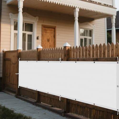 Sonnensegel Wasserdicht Rechteckig 232 x 365 cm Rechteckig Wasserdicht 98% UV Schutz Schattentuch Segel Baldachin mit Ösen Segeltuch 4 × 1.5 M Seile für Terrasse Garten, Weiß von XUEXIAOH
