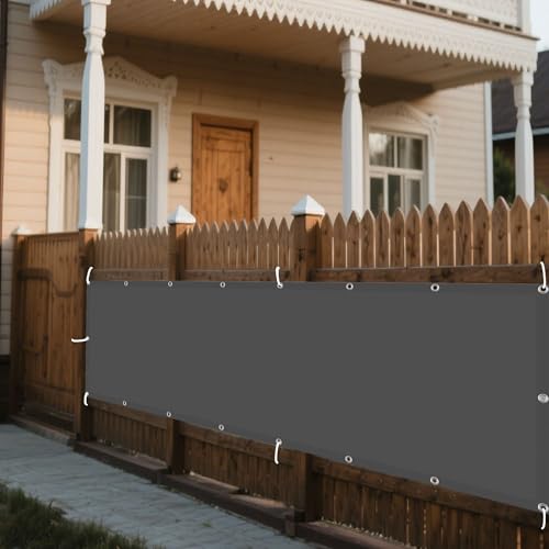 Sonnensegel Wasserdicht Rechteckig 412 x 415 cm Rechteckig Wasserdicht 98% UV Schutz Schattentuch Segel Baldachin mit Ösen Segeltuch 4 × 1.5 M Seile für Terrasse Garten, Dunkelgrau von XUEXIAOH