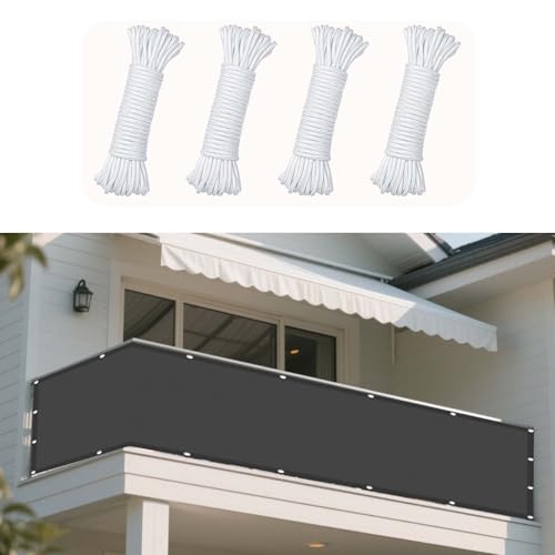 Sonnensegel Wasserdicht Rechteckig mit Ösen 420 x 640 cm Rechteckig Wasserdicht Sonnenschutz Windschutz Schattierungsgewebe mit Spannseilen mit Ösen für Terrasse Garten, Dunkelgrau von XUEXIAOH